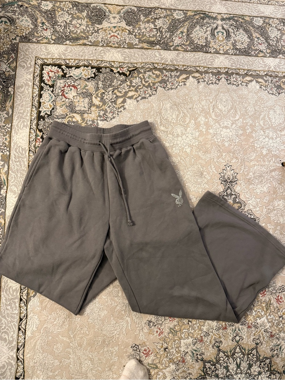 PacSun PLAYBOY Charcoal Gray Sweatpants with Logo